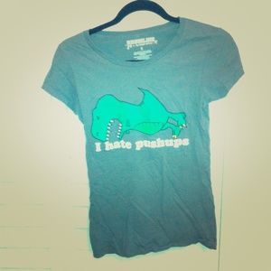 Grey dinosaur graphic tee