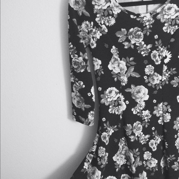 Black and White Floral Dress