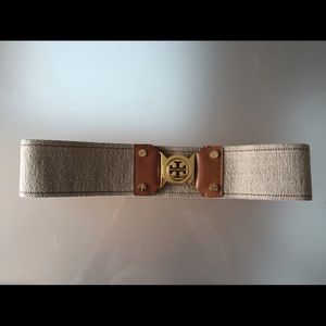 Tory Burch Tan / Brown stretch belt