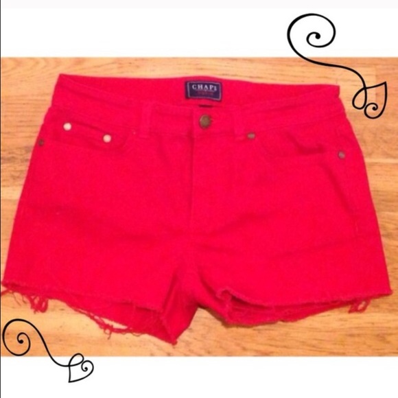 Red High Waisted Shorts