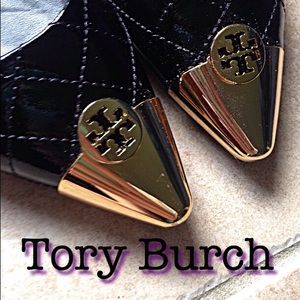 Pointed Gold and Quilted Black Flats