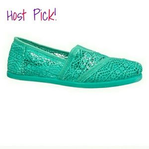 Crochet Flats in Blue/Green, Size 9