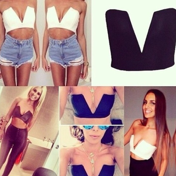 Deep v crop top