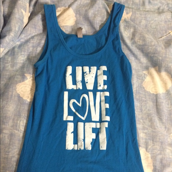 Blue "Live Love Lift" Tank
