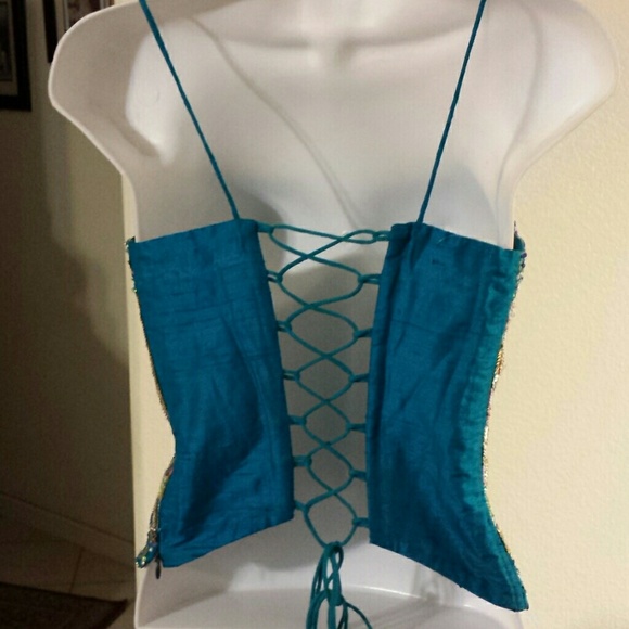 Bollywood type Silk corset top. NWT - Picture 4 of 4