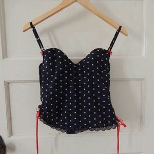 VS Victoria's Secret polka dot bow padded tank top