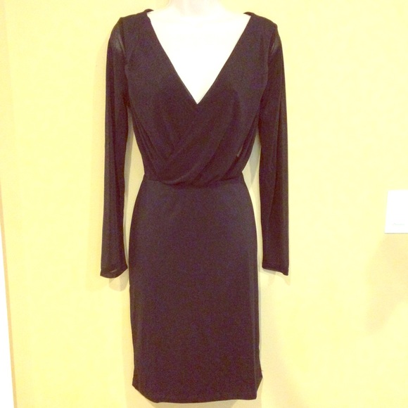 Black dress with sheer sleeves