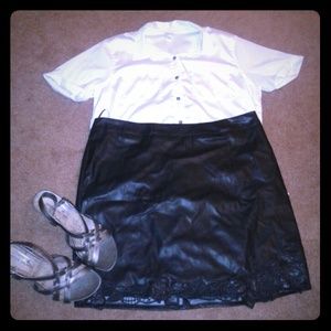 Black Faux Leather Skirt