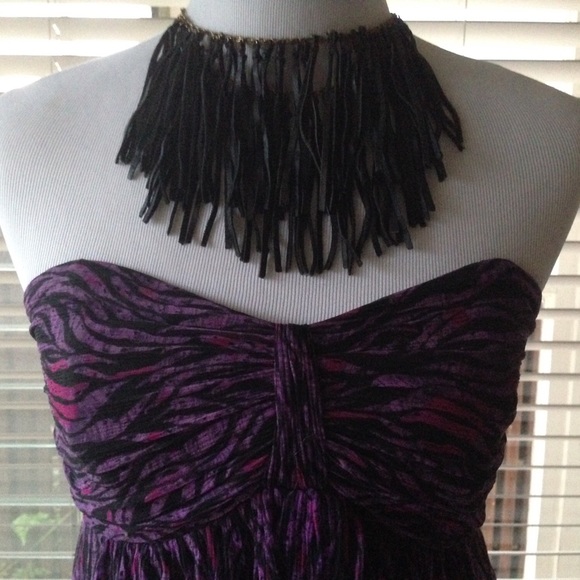 💜Express Purple Print Silk Cocktail Dress - Picture 2 of 4