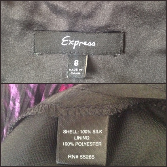 💜Express Purple Print Silk Cocktail Dress - Picture 4 of 4