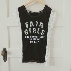 Black White fair girls muscle tank top