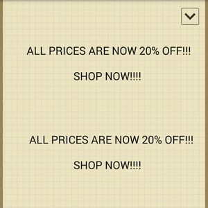 SALE UNTIL MONDAY 20% OFF!!!!!!