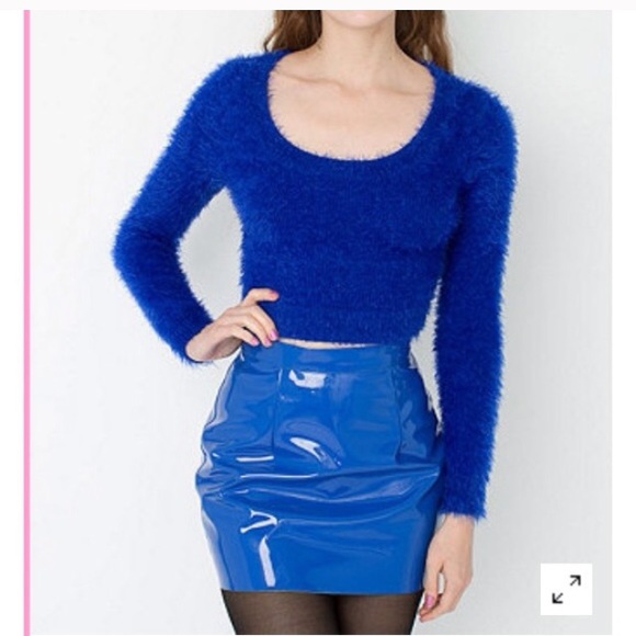 Rare hard to find blue vinyl mini skirt