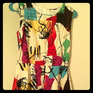 Multi-colored flare dress