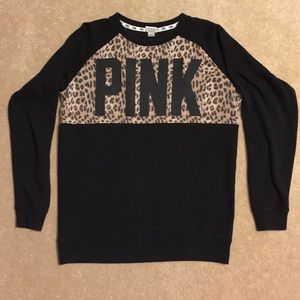 Black/leopard PINK Victoria's Secret sweatshirt