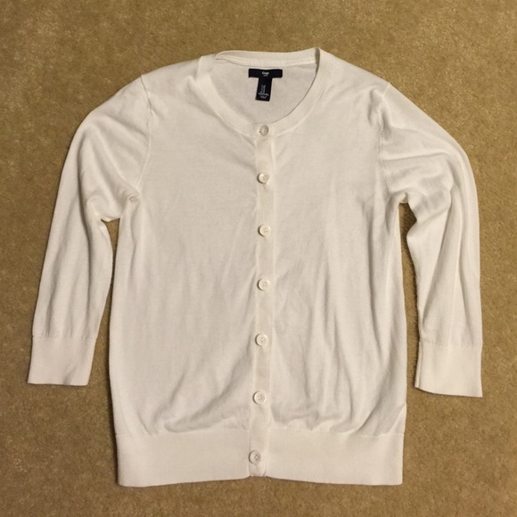 3/4 sleeve white Gap cardigan
