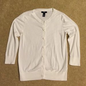 3/4 sleeve white Gap cardigan