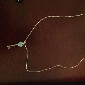 Tiffany's key necklace with turquoise heart