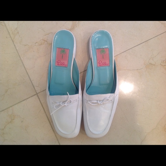Lilly Pulitzer White Leather Mules 7.5 ❗️SOLD❗️