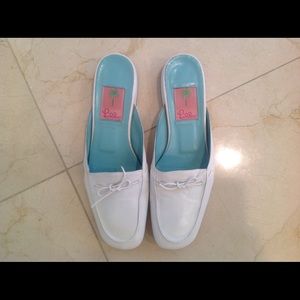 Lilly Pulitzer White Leather Mules 7.5 ❗️SOLD❗️
