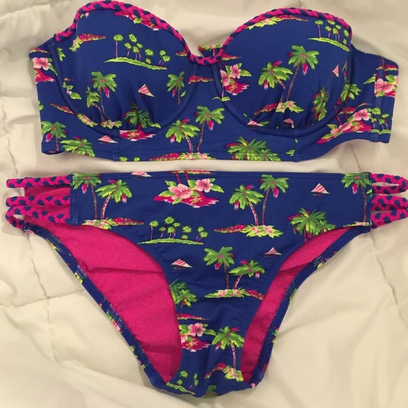 Hollister Bustier Cobalt Blue Bikini