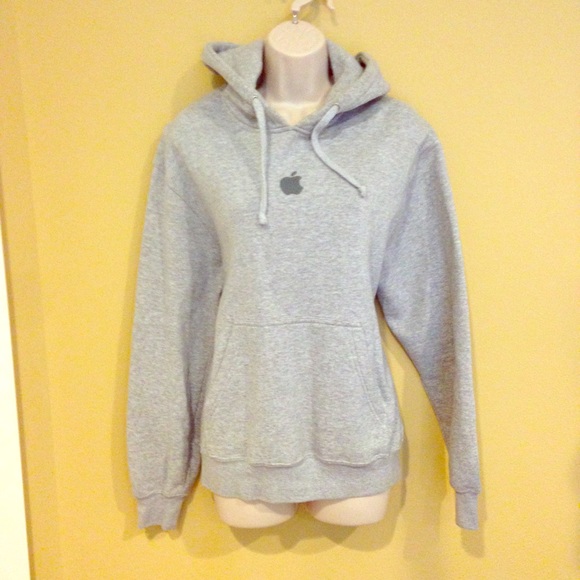 Gray Apple logo hoodie