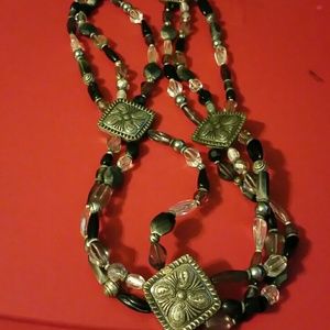 Coldwater Creek pewter jeweled belt