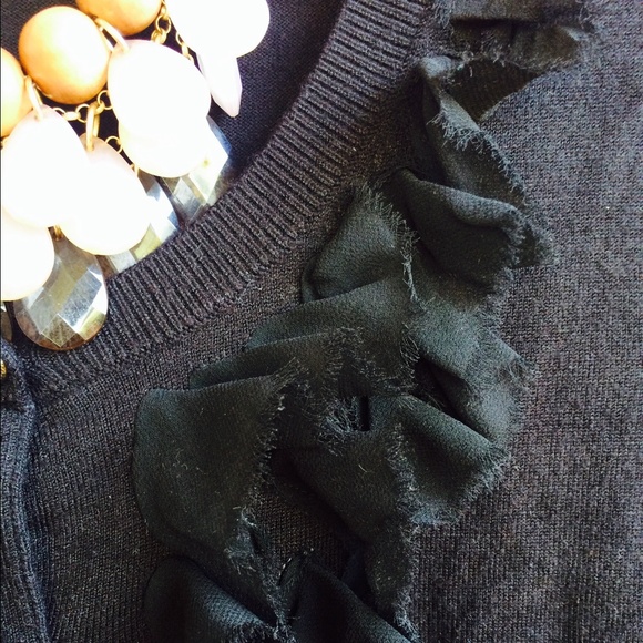 Express Black Ruffled Cardigan - Picture 2 of 3