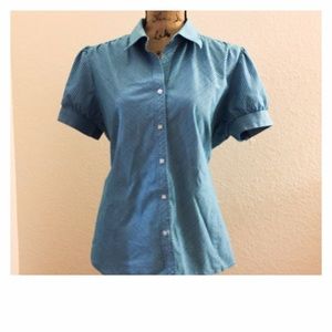 👚💟 Nice blue button down shirt. 2x