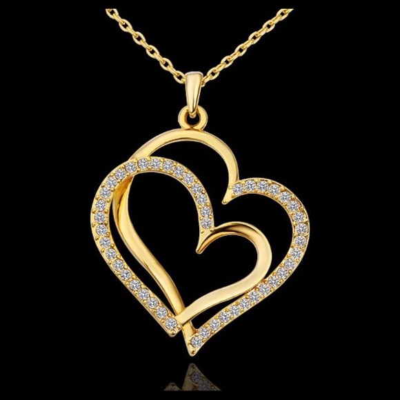 18k Gold plated Double Heart