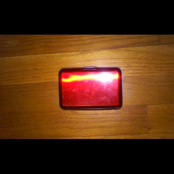 Metallic Red Credit Card Case