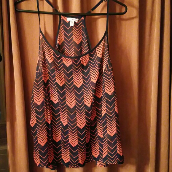 Navy blue and Orange summer top