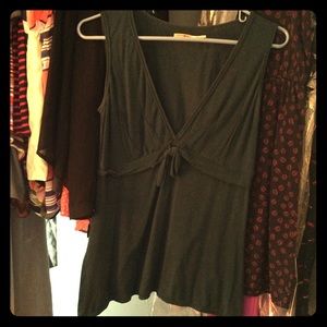 Dark green cotton wool blend top