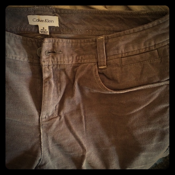 Calvin Klein skinny flare gray corduroy pants