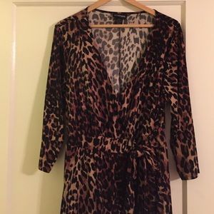 Lane Bryant leopard wrap dress.