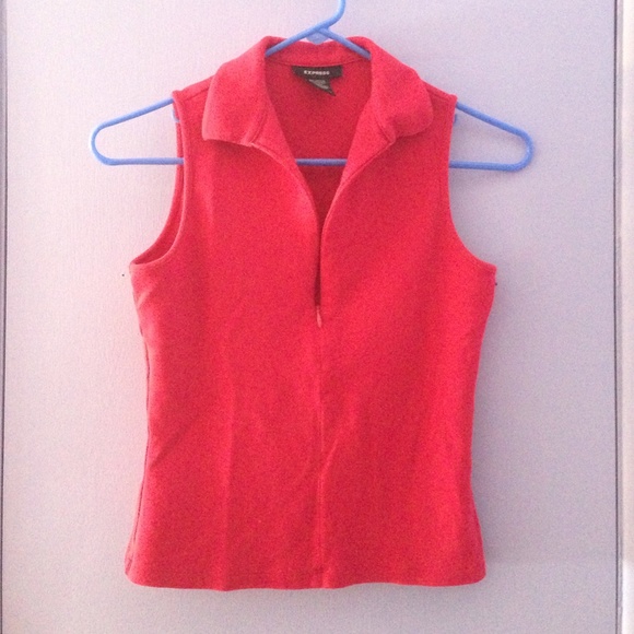 Express Size Small Red Sleeveless Top with Zipper