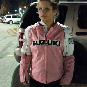 Ladies pink Suzuki motorcycle jacket
