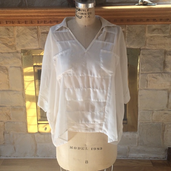 White Sheer Blouse M