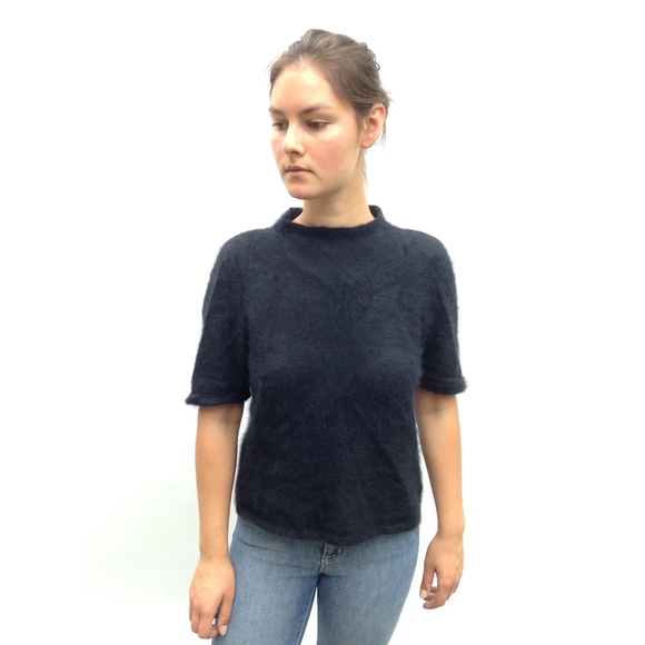 Vintage black angora/mohair sweater