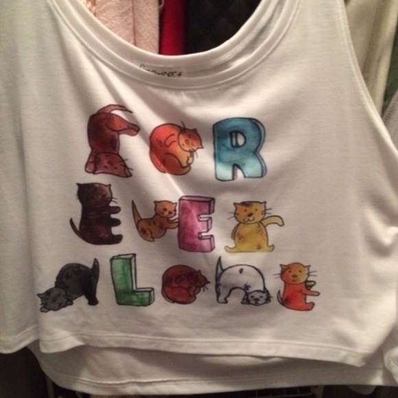 FreshTops Cats Forever Alone Crop Top