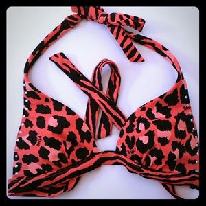 VS PINK leopard print swim top XS