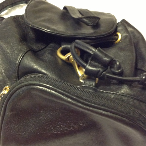 Leather mini backpack style bag