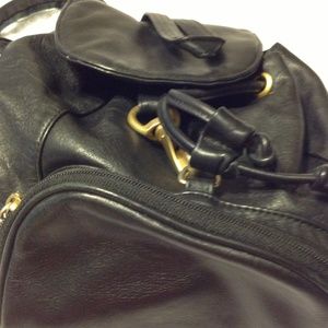 Leather mini backpack style bag