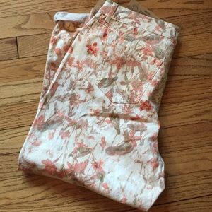 🎉HP🎉 Vintage America crop jean cream/peach