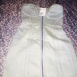 Brand New H&M Denim Halter Top Dress Size 4
