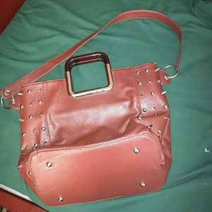 Camel colored handbag