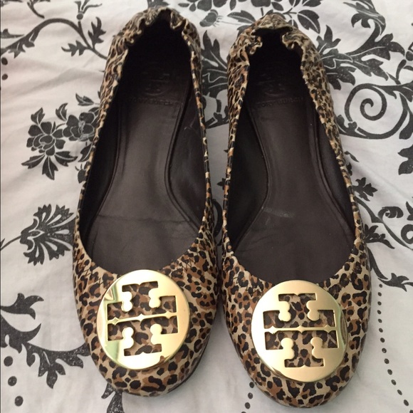 Tory Burch Shoes - Authentic Leopard/Gold Tory Birch Reva Flats