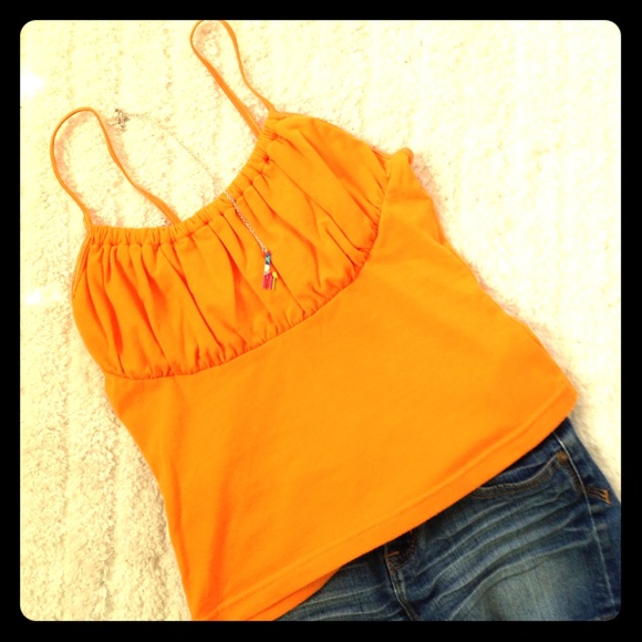 Orange Spaghetti Strapped Tank