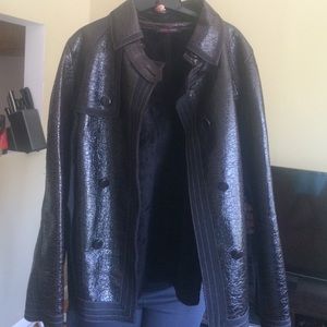 Faux leather brown jacket