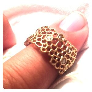 Gold Honeycomb Ring